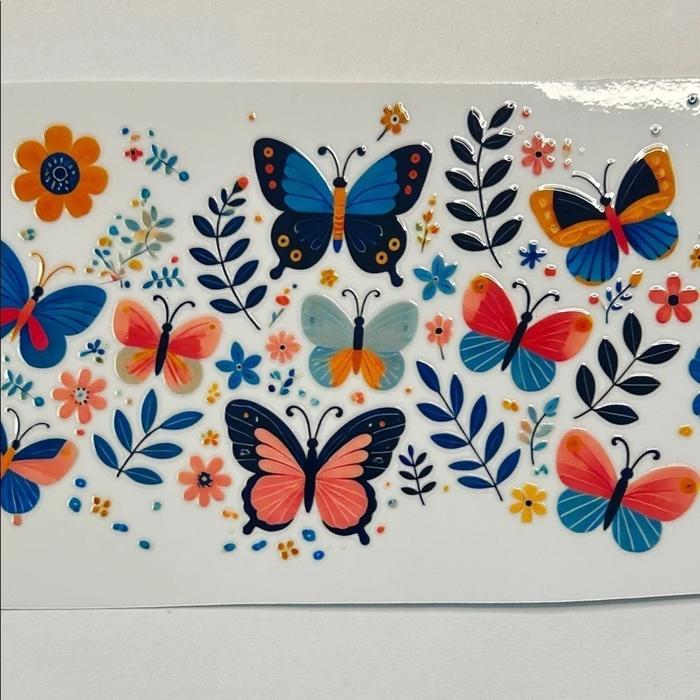 Colorful Butterflies Cup Decal 🦋